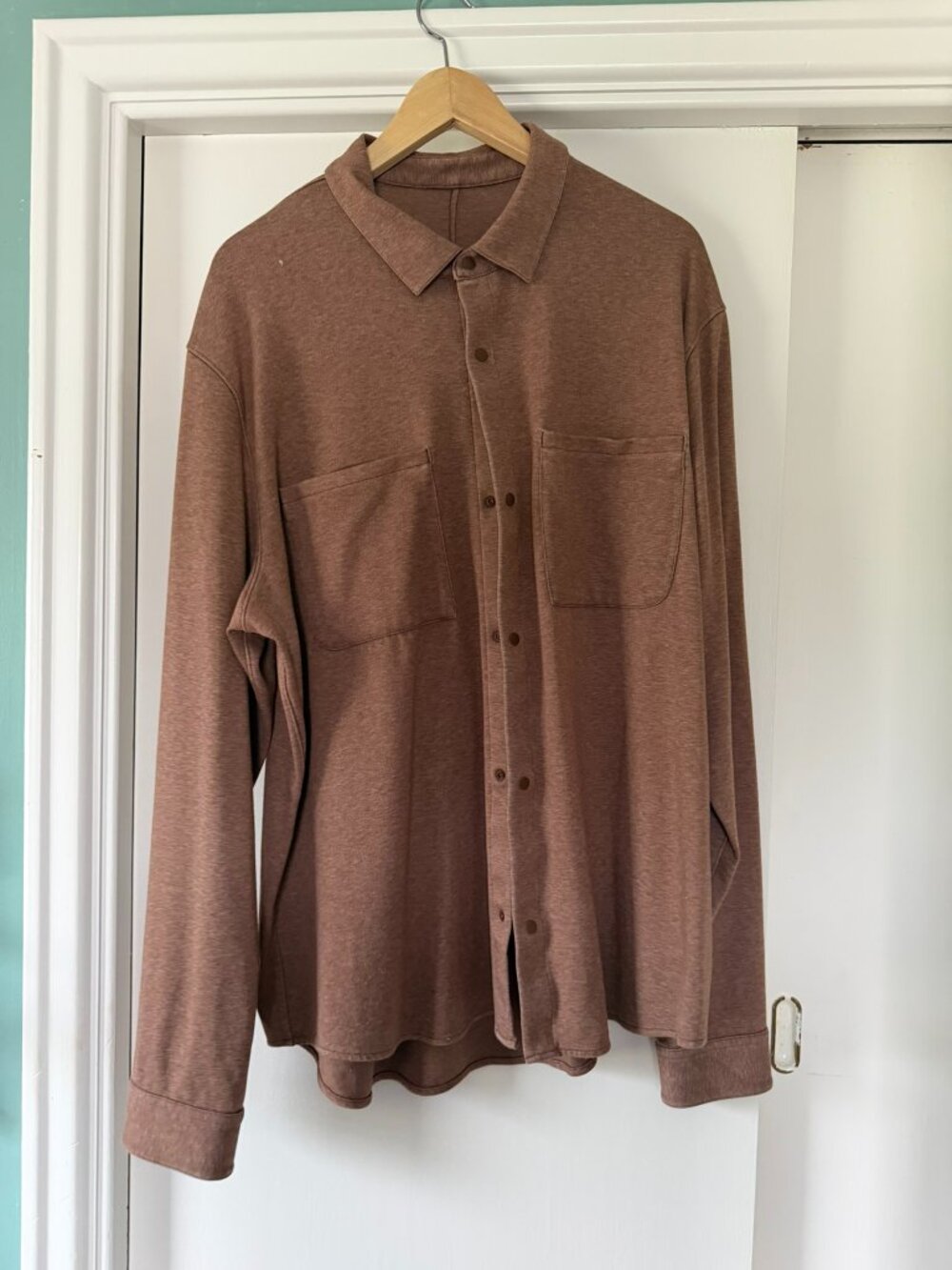 Lululemon Snap Up Orange Shirt XL